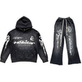 Hellstar Flare Black Flame Broek Hoodie Set